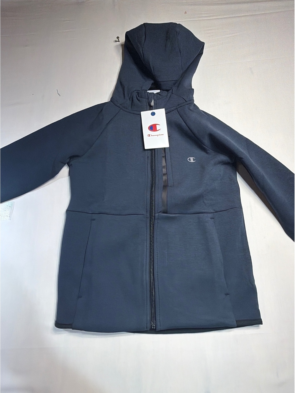 Champion Double Knit Zip Up Hoodie Dark Navy Size S